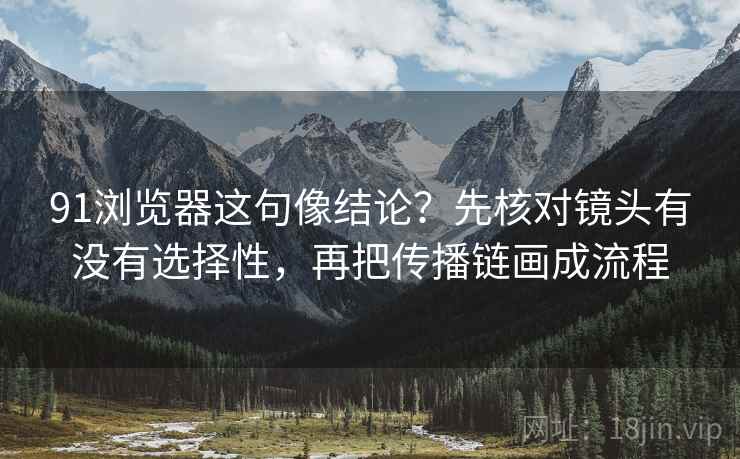 91浏览器这句像结论？先核对镜头有没有选择性，再把传播链画成流程